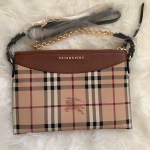 Burberry Soft Grain Haymarket Peyton Crossbody Bag
